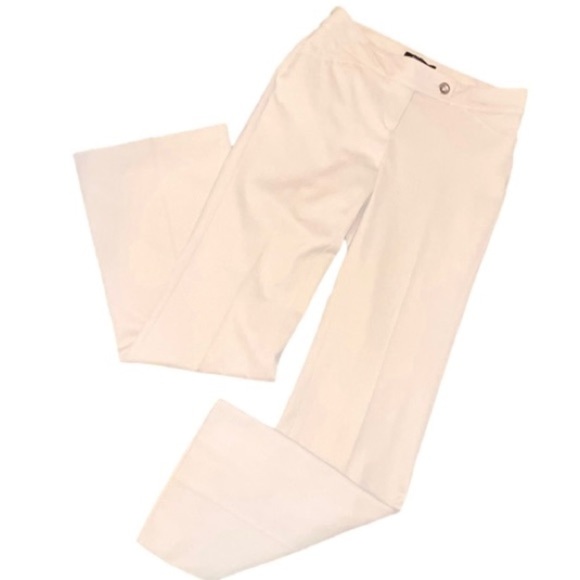 WHITE House Black Market Beige Legacy Pant Suit Ruffle Jacket - Picture 4 of 11